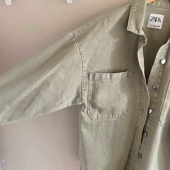 Light green Zara army jacket top - Picture 5 of 7